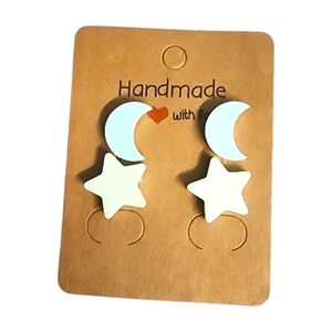Moonlit Starshine Acrylic Stud Earrings – 2 Pair